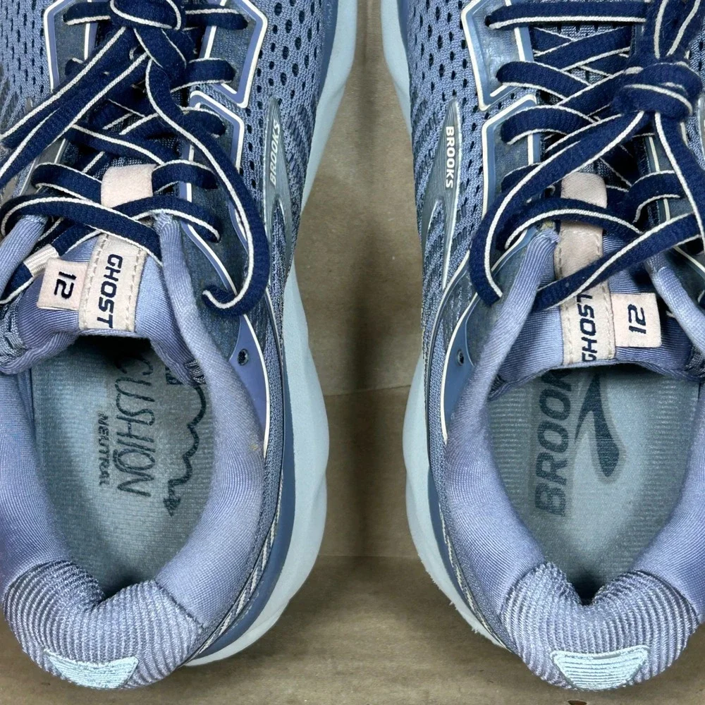 Brooks Ghost 12 Running Shoes Mens 6.5 Wide D Blue Grey Mesh 1203051D086